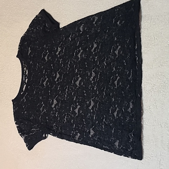 Torrid Black Lace Crew Tee - Picture 4 of 6